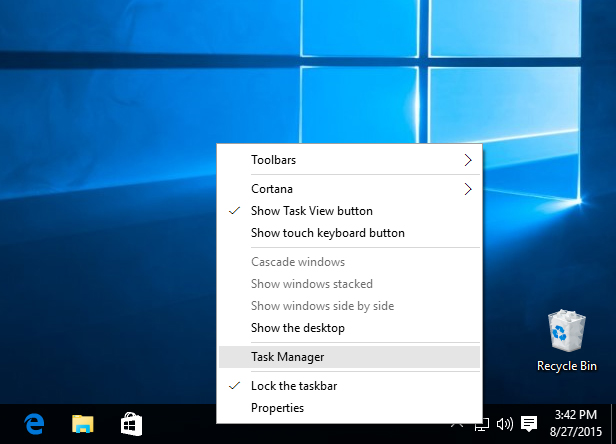 my taskbar icons are missing windows 10
