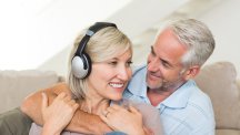 Couple listening to music 