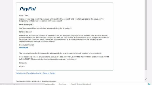 Report spam emails to paypal
