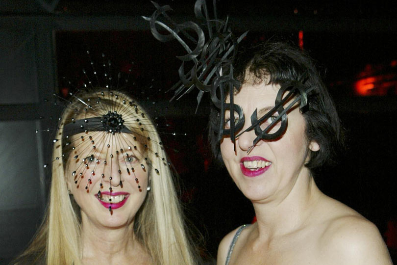 Isabella Blow with dollar sign hat