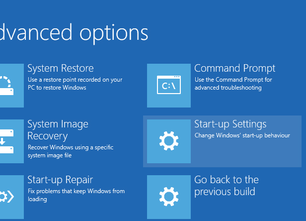 Windows 10 Restart options