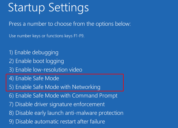 Windows 10 Startup settings
