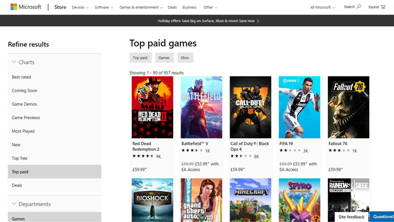 xbox one games online store